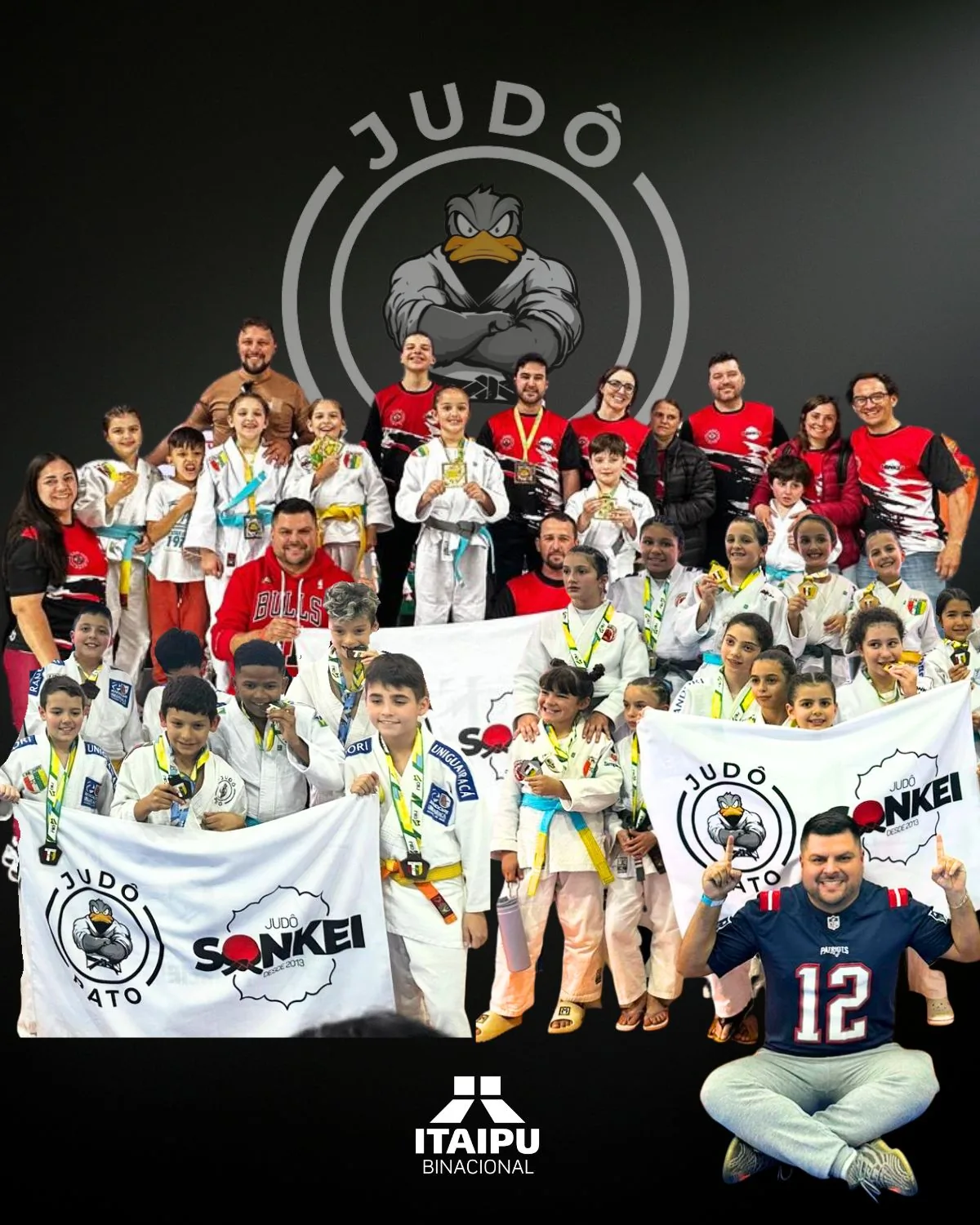 Equipe Judô Pato reunida em competição